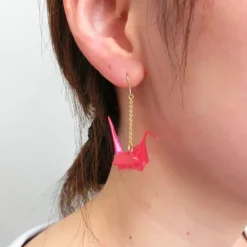 aller au lit Origami Crane Colored Earrings Discount