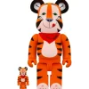 Be@Rbrick>BE@RBRICK Kellogg's Tony the Tiger: Vintage Flocky Ver. 100％ & 400％