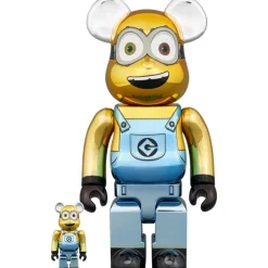 Be@Rbrick>BE@RBRICK Minions Bob: Chrome Ver. 100％ & 400％