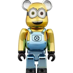 Be@Rbrick>BE@RBRICK Minions Bob: Chrome Ver. 100％ & 400％