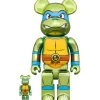 Be@Rbrick>BE＠RBRICK Teenage Mutant Ninja Turtles Leonardo: Chrome Ver. 100％ & 400％ Set