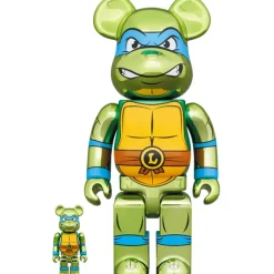 Be@Rbrick>BE＠RBRICK Teenage Mutant Ninja Turtles Leonardo: Chrome Ver. 100％ & 400％ Set