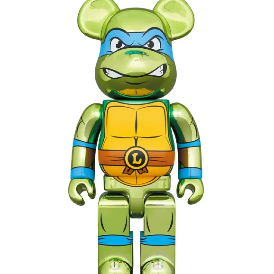 Be@Rbrick>BE@RBRICK Teenage Mutant Ninja Turtles Leonardo: Chrome Ver. 100% & 400% Set