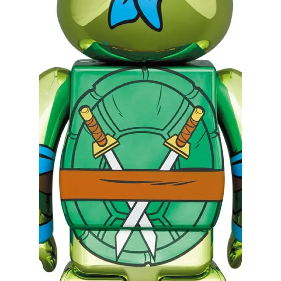 Be@Rbrick>BE@RBRICK Teenage Mutant Ninja Turtles Leonardo: Chrome Ver. 100% & 400% Set