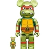 BE＠RBRICK Teenage Mutant Ninja Turtles Raphael: Chrome Ver. 100％ & 400％ Set Sale