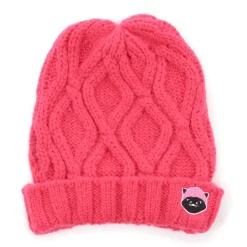 Hats & Caps>Cuelitt Cable Knit Pigtails Beanie