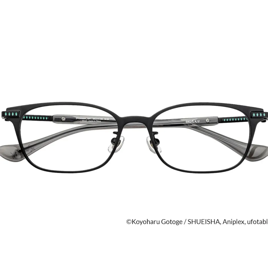 Eyewear>Demon Slayer: Kimetsu no Yaiba Collaboration Muichiro Tokito Model Glass Frame w/ Original Eyeglass Case & Cleaning Cloth Set