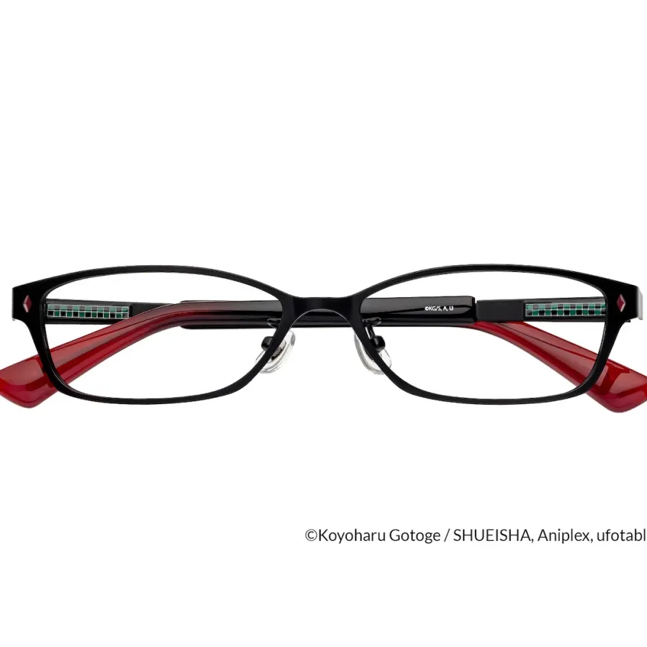 Eyewear>Demon Slayer: Kimetsu no Yaiba Collaboration Tanjiro Kamado Model Glass Frame w/ Original Eyeglass Case & Cleaning Cloth Set