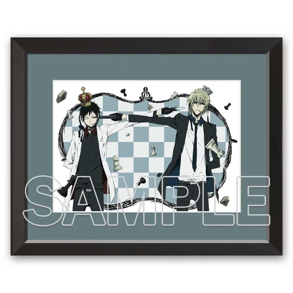 Fine Art>Durarara!!x2 20th Anniversary of the Original Light Novel A5 Chara Fine Graph Izaya Orihara vs. Shizuo Heiwajima (Chessboard) Ver.