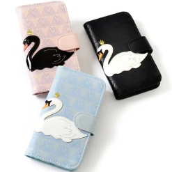 Smartphone Cases>FLAPPER Swan Appliqué Smartphone Flip Case