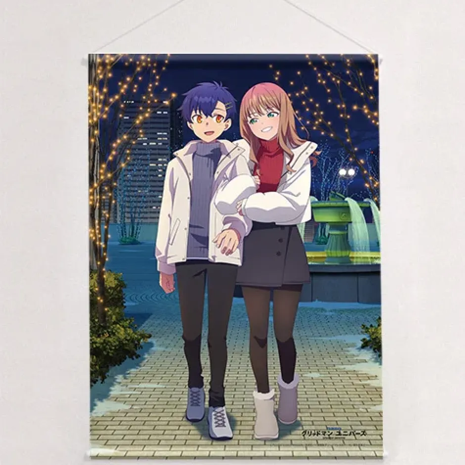 Gridman Universe W Suede B2 Tapestry Yomogi Asanaka & Yume Minami: Winter Date Ver. Clearance