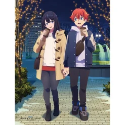Gridman Universe W Suede B2 Tapestry Yuta Hibiki & Rikka Takarada: Winter Date Ver. Sale