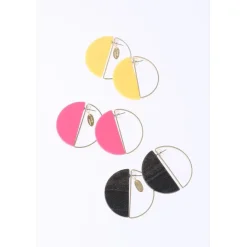 Honey Salon Acrylic Round Earrings Clearance