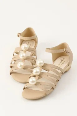 Honey Salon Big Pearl Sandals (Beige) Outlet