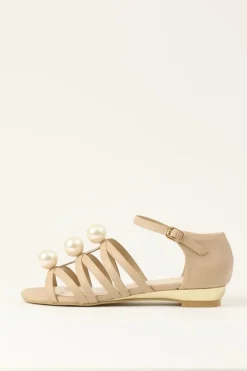 Honey Salon Big Pearl Sandals (Beige) Outlet