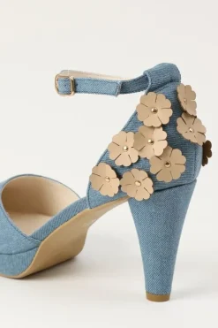 Honey Salon Flower Pumps (Denim) Online