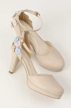 Honey Salon Flower Pumps (Light Beige) Clearance