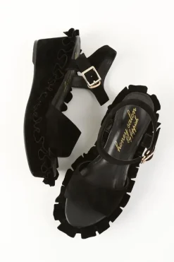 Footwear>Honey Salon Frilly Sandals (Black)