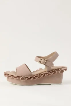 Footwear>Honey Salon Frilly Sandals (Pink Beige)