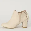 Honey Salon Lace-Up Booties (Light Beige) Discount