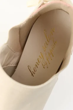 Honey Salon Lace-Up Booties (Light Beige) Discount