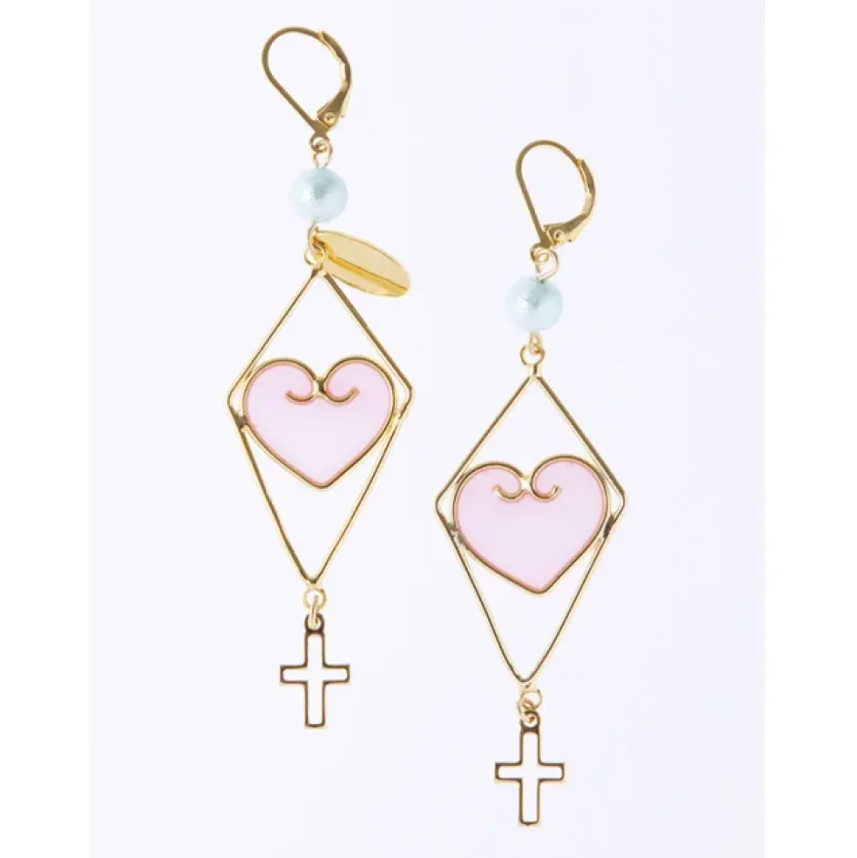 Jewelry & Hair Accessories>Honey Salon Love Cross Earrings