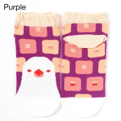 KOTORITACHI Java Sparrow Printed Socks (Square Pattern) Hot
