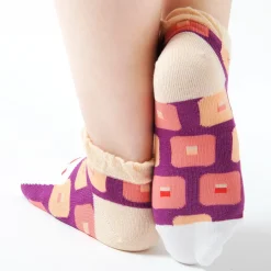 KOTORITACHI Java Sparrow Printed Socks (Square Pattern) Hot