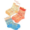 Footwear>KOTORITACHI Short Crew Budgerigar & Flower Socks