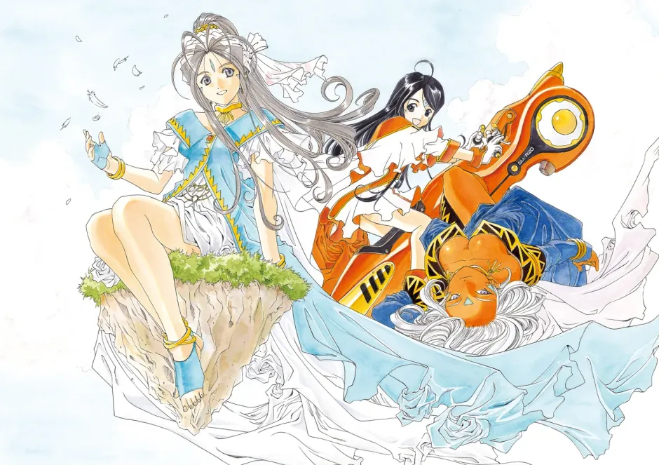 Kousuke Fujishima Signed Limited Edition Framed Oh My Goddess! Primagraphie Art Print: Where the Gods Are Hot
