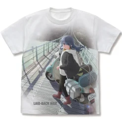 Laid-Back Camp Season 3 Bike Rin Shima Full Graphic T-Shirt White New