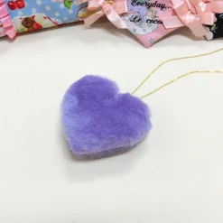 Le cocone Big Heart Fake Fur Necklace New