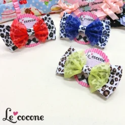 Jewelry & Hair Accessories>Le cocone Leopard Print Color Ribbon Hair Clip