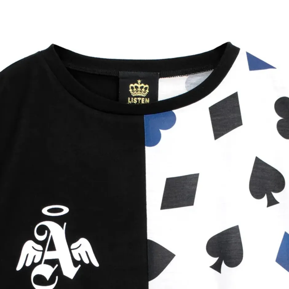 Tops>LISTEN FLAVOR Ace of Heart Playing Cards Switching Top