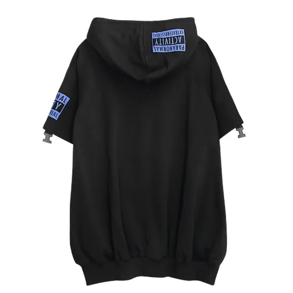 LISTEN FLAVOR Alien Separate Sleeve Belt Hoodie New