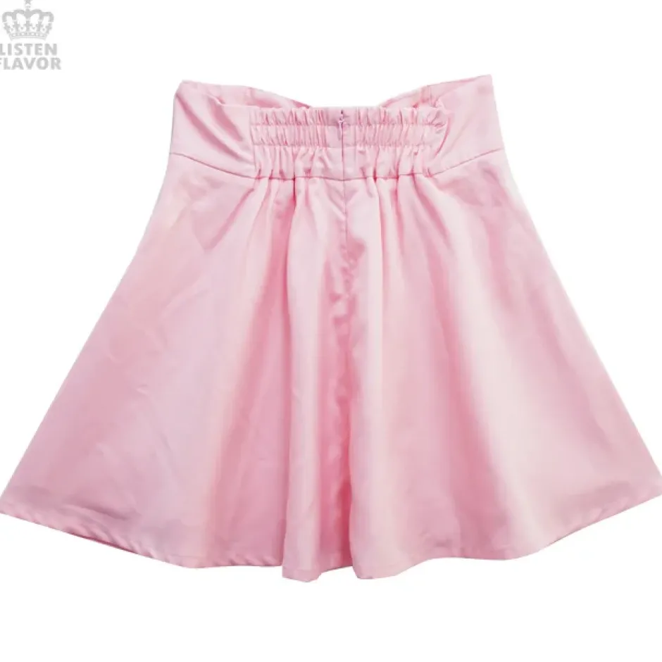 Bottoms>LISTEN FLAVOR Angel Heart Lace-Up Circular Skirt