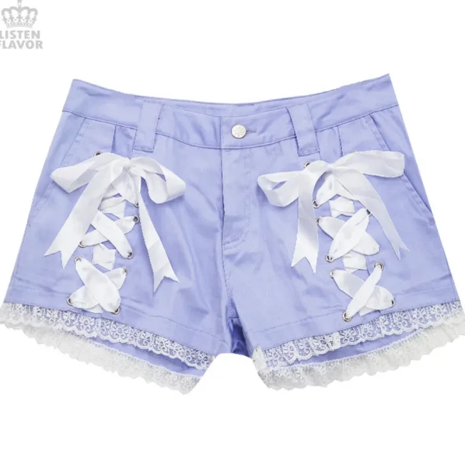Bottoms>LISTEN FLAVOR Angelic Lace-up Ribbon Shorts