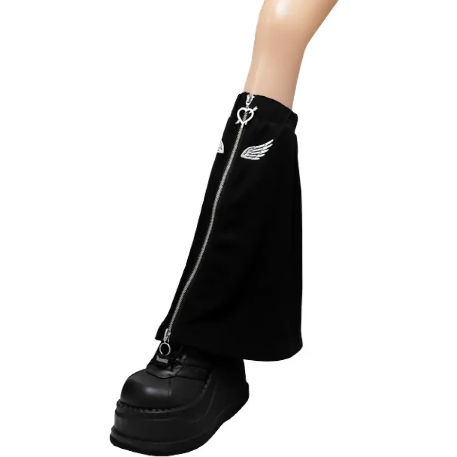 LISTEN FLAVOR Angel's Wing Heart Zip Leg Covers Discount