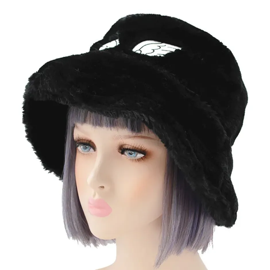 LISTEN FLAVOR Angel Wings Fur Bucket Hat Hot