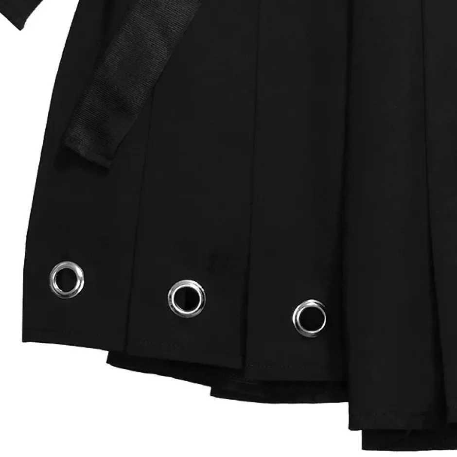 LISTEN FLAVOR Asymmetrical Cutout Pleated Skirt Outlet