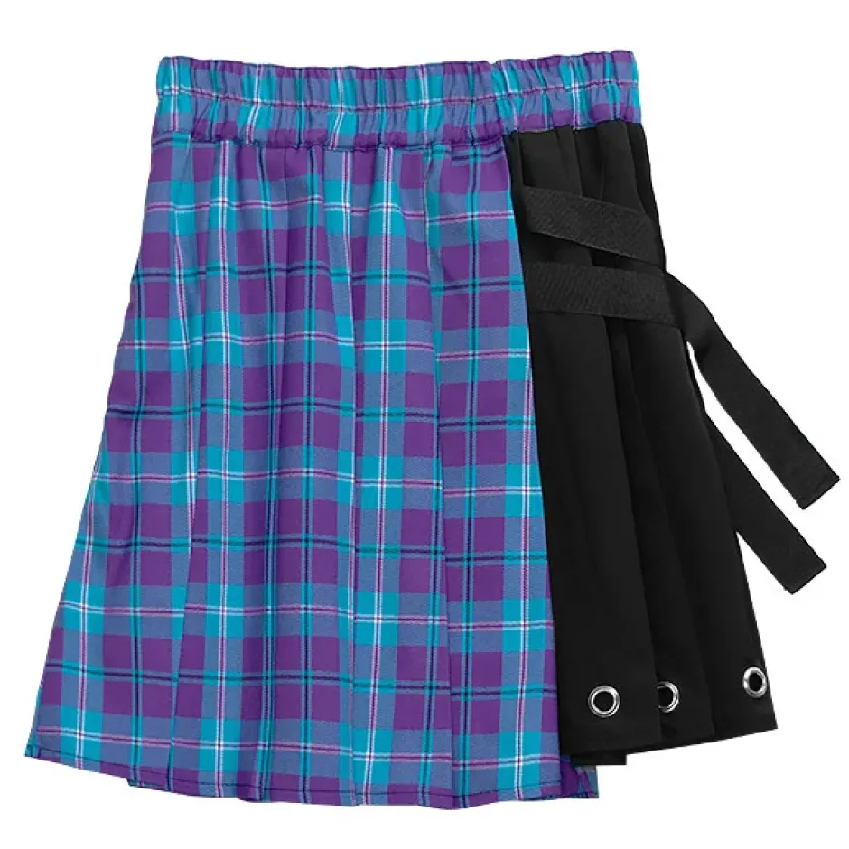 LISTEN FLAVOR Asymmetrical Cutout Pleated Skirt Outlet