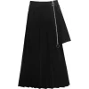 LISTEN FLAVOR Asymmetrical Pleated Skirt Hot