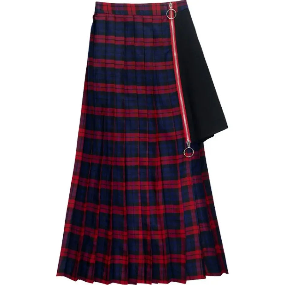 LISTEN FLAVOR Asymmetrical Pleated Skirt Hot