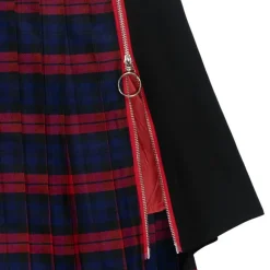 LISTEN FLAVOR Asymmetrical Pleated Skirt Hot