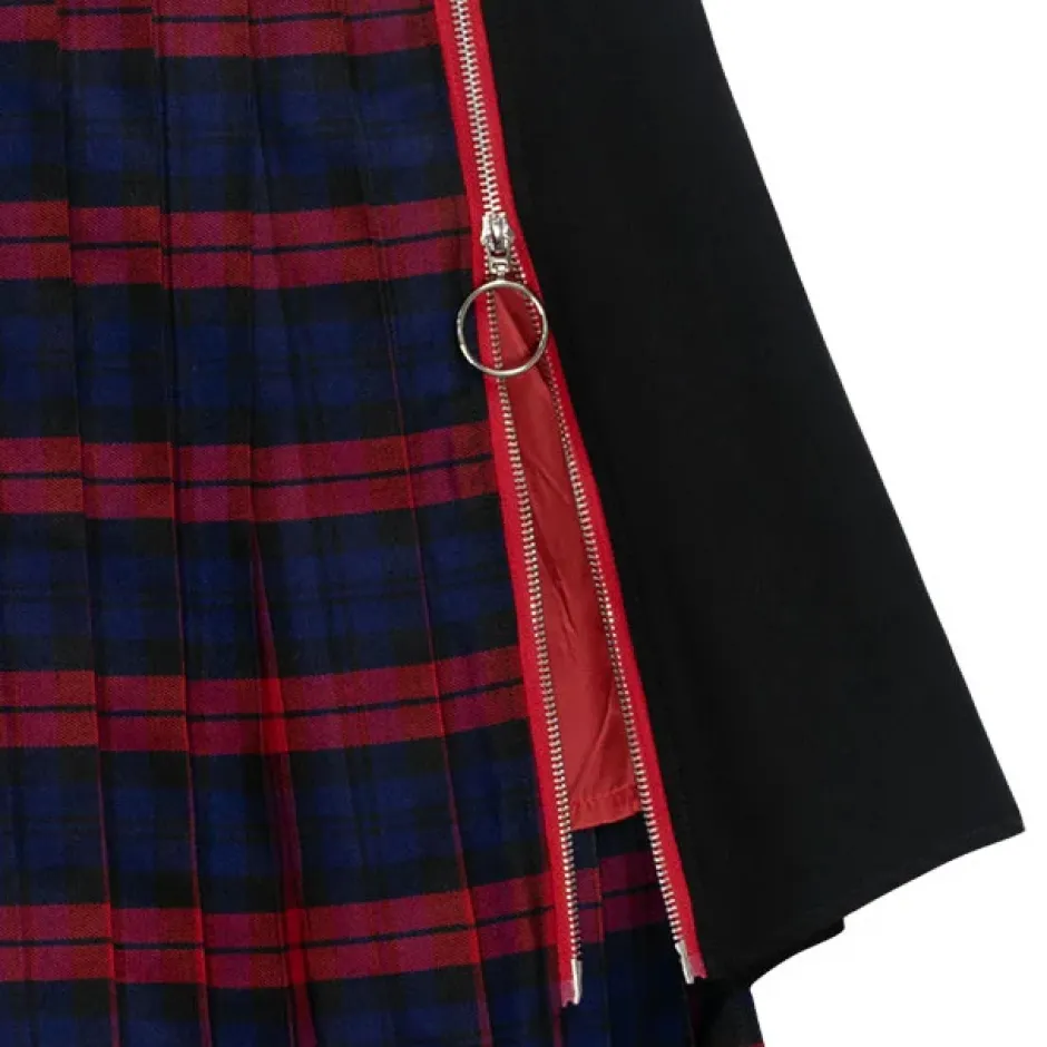 LISTEN FLAVOR Asymmetrical Pleated Skirt Hot