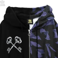 LISTEN FLAVOR Bat Double Zipper Hoodie Clearance