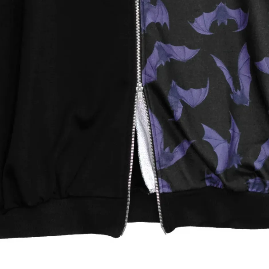 LISTEN FLAVOR Bat Double Zipper Hoodie Clearance
