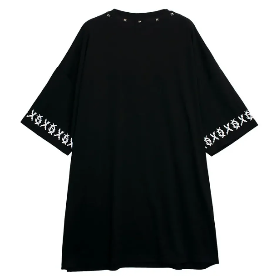 Tops>LISTEN FLAVOR Binding Kiss Hug Big Top with Chain