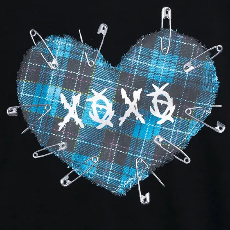 Tops>LISTEN FLAVOR Binding Kiss Hug Big Top with Chain