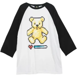 Tops>LISTEN FLAVOR 8-Bit Bear Raglan Top